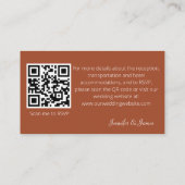 Carte D'accompagnement Code QR de réponse pour un mariage avec des fleurs (Dos)