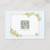 Carte D'accompagnement Code QR de réponse pour un mariage côtier au citro (Dos)