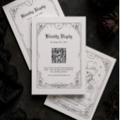 Carte D'accompagnement Code QR de réponse pour un mariage gothique Hallow