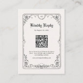 Carte D'accompagnement Code QR de réponse pour un mariage gothique Hallow (Devant)