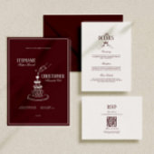 Carte D'accompagnement Code QR de réponse pour un mariage moderne rétro e