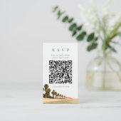Carte D'accompagnement Code QR de réponse pour un mariage moderne sur la (Debout devant)