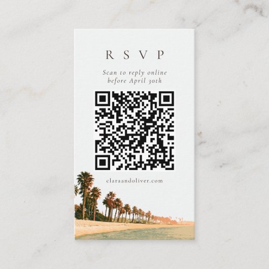 Carte D'accompagnement Code QR de réponse pour un mariage moderne sur la (Devant)