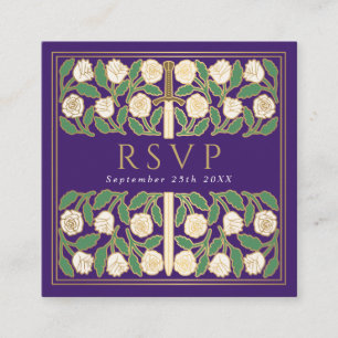 Carte D'accompagnement Code QR de réponse pour un mariage royal avec des