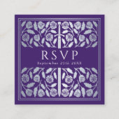 Carte D'accompagnement Code QR de réponse pour un mariage royal avec épée (Devant)