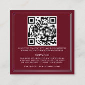 Carte D'accompagnement Code QR de réponse pour un mariage royal avec moti (Dos)