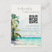 Carte D'accompagnement Code QR de réponse pour un mariage sur une plage t (Devant)