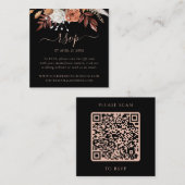 Carte D'accompagnement Code QR de réponse pour un site web de mariage flo (Devant / Derrière)