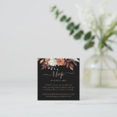 Carte D'accompagnement Code QR de réponse pour un site web de mariage flo (Debout devant)