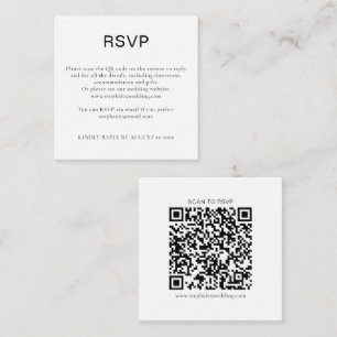 Carte D'accompagnement Code QR de réponse RSVP en texte noir et blanc sim