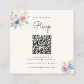 Carte D'accompagnement Code QR de réponse RSVP pour site web de mariage,  (Devant)