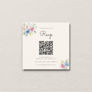 Carte D'accompagnement Code QR de réponse RSVP pour site web de mariage, 