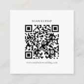 Carte D'accompagnement Code QR de réponse simple noir et blanc (Dos)