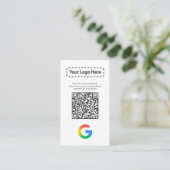 Carte D'accompagnement Code QR de révision d'entreprise moderne blanc min (Debout devant)