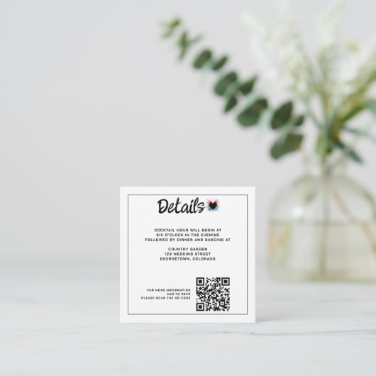 Carte D'accompagnement Code QR de rupture arc-en-ciel (Debout devant)