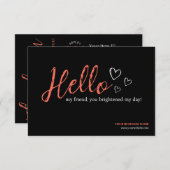 Carte D'accompagnement Code QR de script moderne noir, Merci Business (Devant / Derrière)