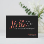 Carte D'accompagnement Code QR de script moderne noir, Merci Business (Debout devant)