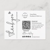 Carte D'accompagnement Code QR de script moderne simple, merci (Dos)