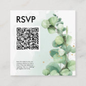 Carte D'accompagnement Code QR de simple verdure d'eucalyptus pour RSVP d (Devant)