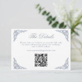 Carte D'accompagnement Code QR de site Web de mariage à défilement réguli (Debout devant)
