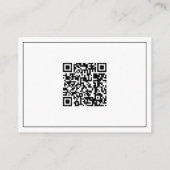 Carte D'accompagnement Code QR de site Web de mariage chic noir et blanc (Dos)