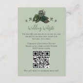 Carte D'accompagnement Code QR de site web de mariage de crânes floraux v (Devant)