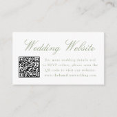 Carte D'accompagnement Code QR de site web de mariage élégant à motifs ch (Devant)