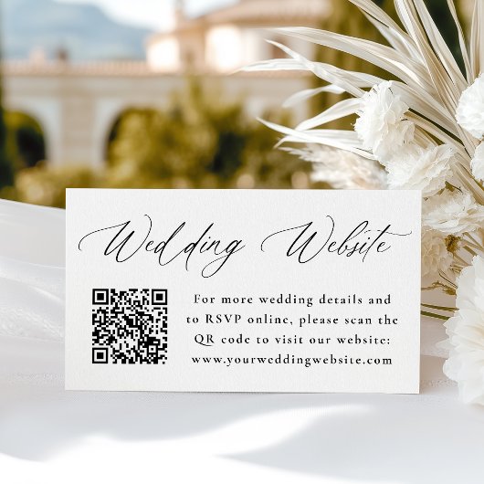 Carte D'accompagnement Code QR de site web de mariage en calligraphie noi