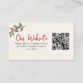 Carte D'accompagnement Code QR de site Web de mariage fantaisiste pour le (Devant)