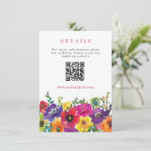 Carte D'accompagnement Code QR de site web de mariage Fleurs de Fiesta Co (Debout devant)