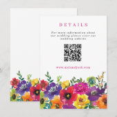 Carte D'accompagnement Code QR de site web de mariage Fleurs de Fiesta Co (Devant / Derrière)