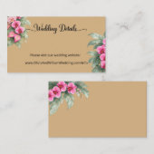 Carte D'accompagnement Code QR de site web de mariage floral tropical inc (Devant / Derrière)