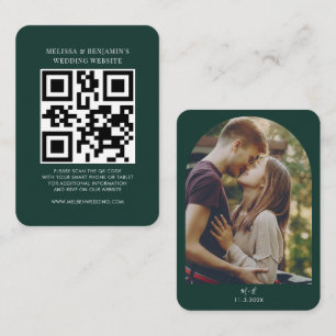 Carte D'accompagnement Code QR de site web de mariage moderne Photo RSVP