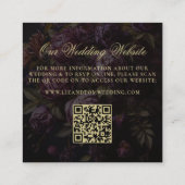 Carte D'accompagnement Code QR de site web de mariage Moody Victorian Lac (Dos)