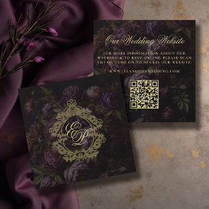 Carte D'accompagnement Code QR de site web de mariage Moody Victorian Lac