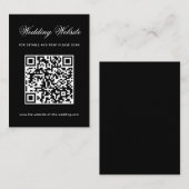 Carte D'accompagnement Code QR de site web de mariage noir Calligraphie s (Devant / Derrière)