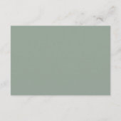 Carte D'accompagnement Code QR de site Web de mariage vert sauge dentelle (Dos)