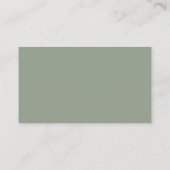 Carte D'accompagnement Code QR de site web de mariage vert sauge Simple S (Dos)