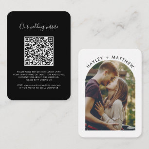 Carte D'accompagnement Code QR de site Web moderne Photo Mariage RSVP