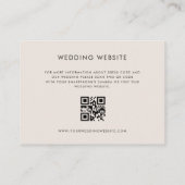 Carte D'accompagnement Code QR de tenue de mariage moderne pour invité (Dos)