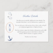 Carte D'accompagnement Code QR des détails de la réception de mariage Coa (Devant)