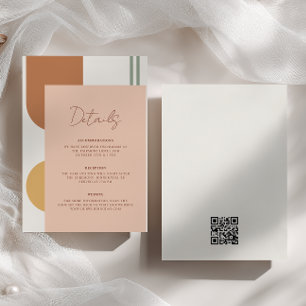 Carte D'accompagnement Code QR des détails de mariage aux arches colorées
