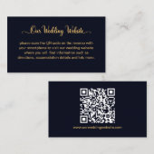 Carte D'accompagnement Code QR des détails de mariage Calligraphie Noir O (Devant / Derrière)