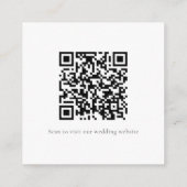 Carte D'accompagnement Code QR des détails de mariage d'art de ligne flor (Dos)