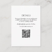 Carte D'accompagnement Code QR des détails de mariage noir et blanc moder (Devant)