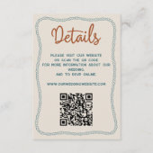 Carte D'accompagnement Code QR des détails de mariage rustique occidental (Devant)