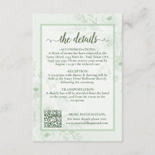 Carte D'accompagnement Code QR des détails du mariage aux pivoines boho v