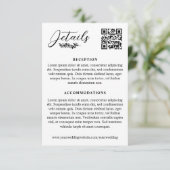 Carte D'accompagnement Code QR des détails élégants de mariage avec une b (Debout devant)