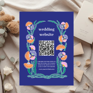 Carte D'accompagnement Code QR Destination Grèce Mariage Santorin