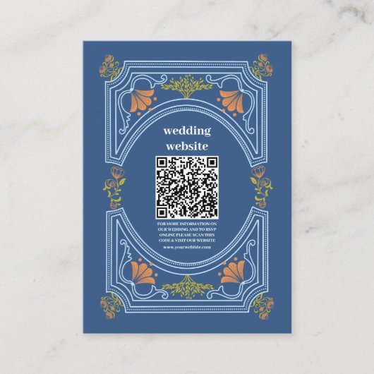 Carte D'accompagnement Code QR Destination Grèce Mariage Santorini (Devant)